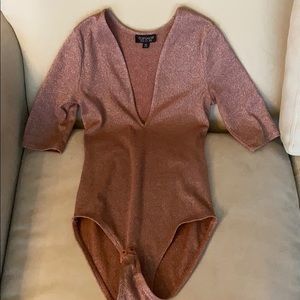 Top shop pink glitter bodysuit